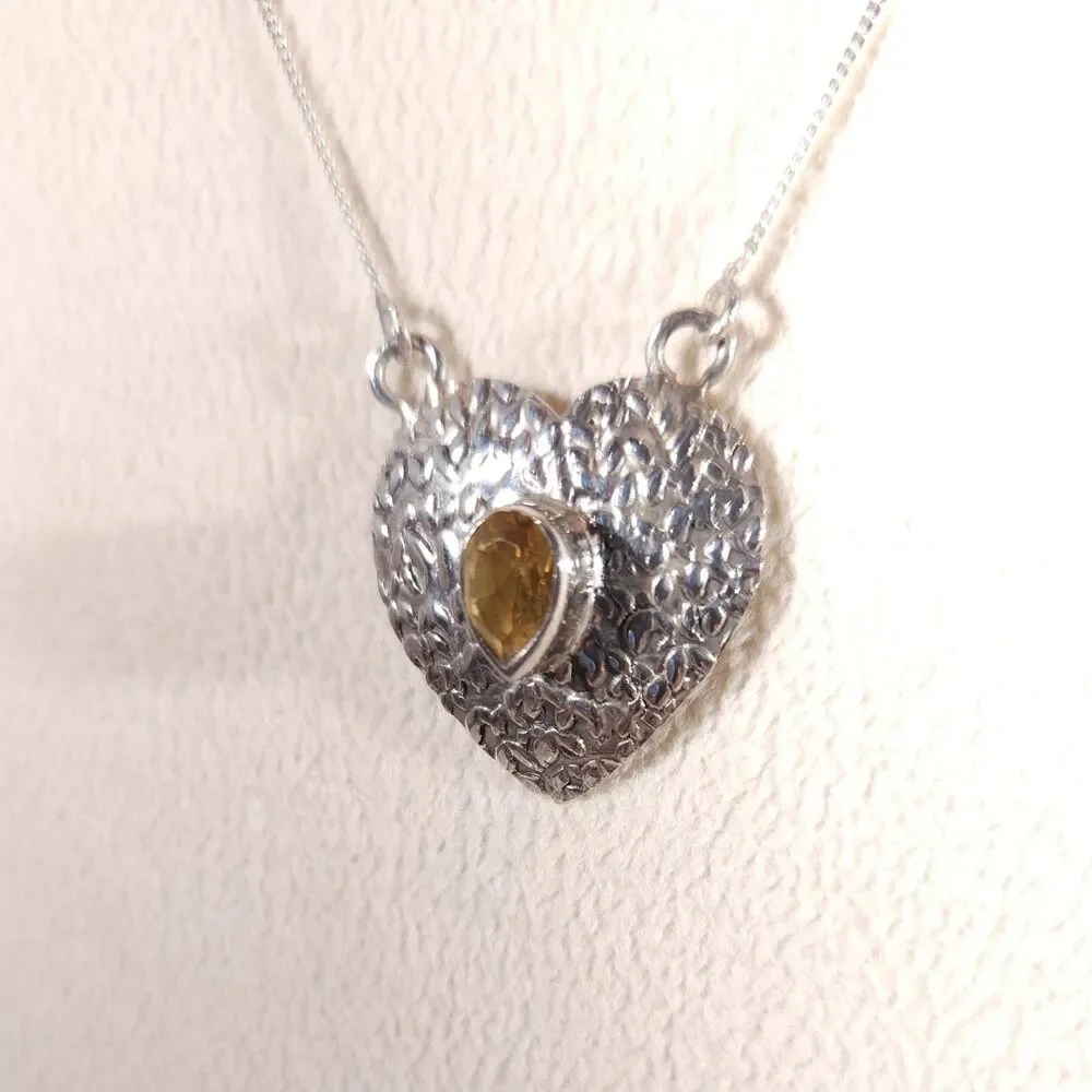 Brazilian Citrine Necklace Sterling Silver